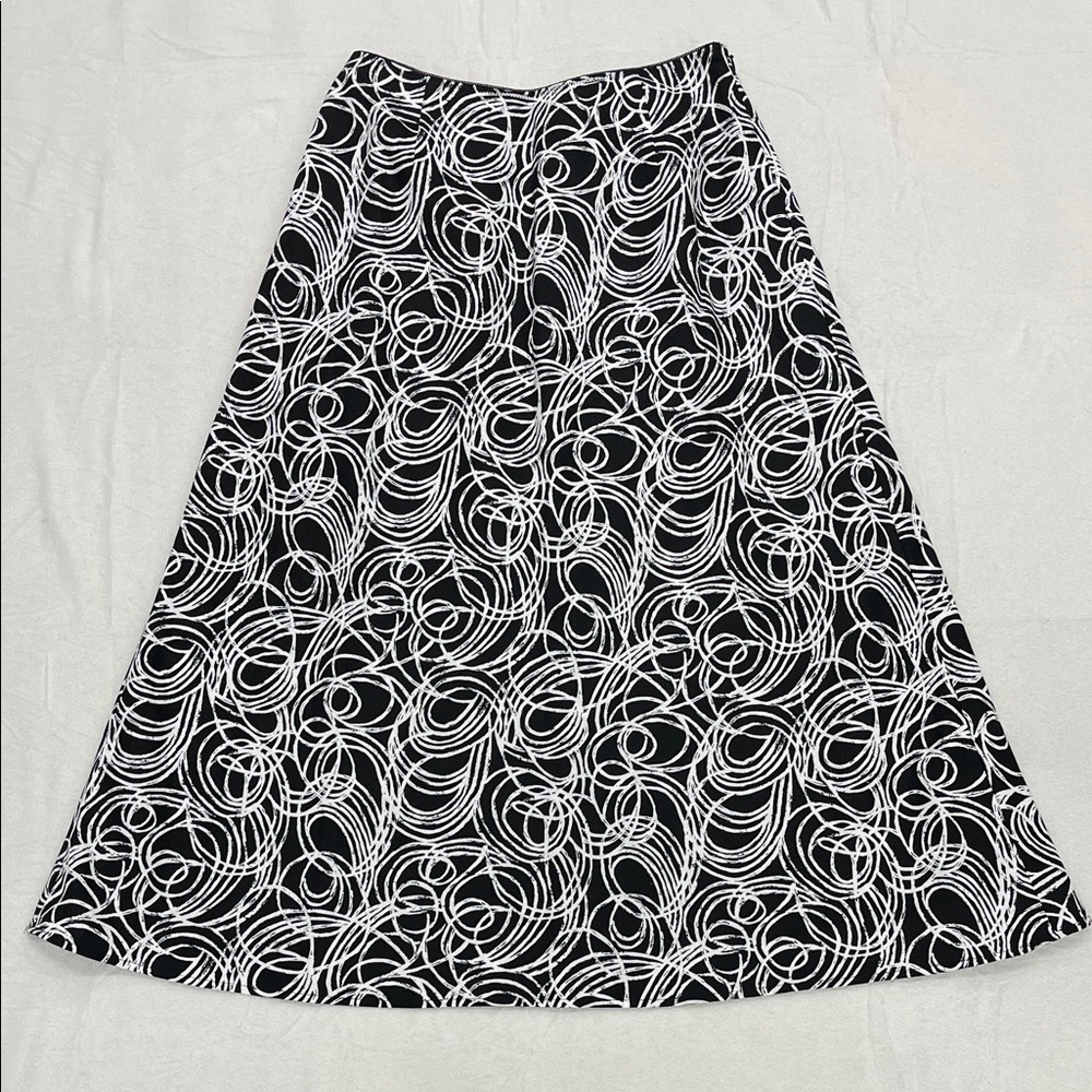 Talbots Black and White A-Line Skirt